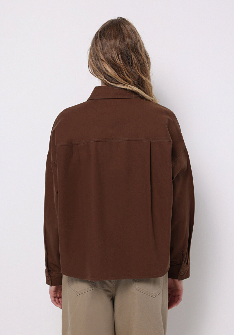 Показати інформацію про Сорочка З Довгим Рукавом Жіноча Коричнева  Cl1076671