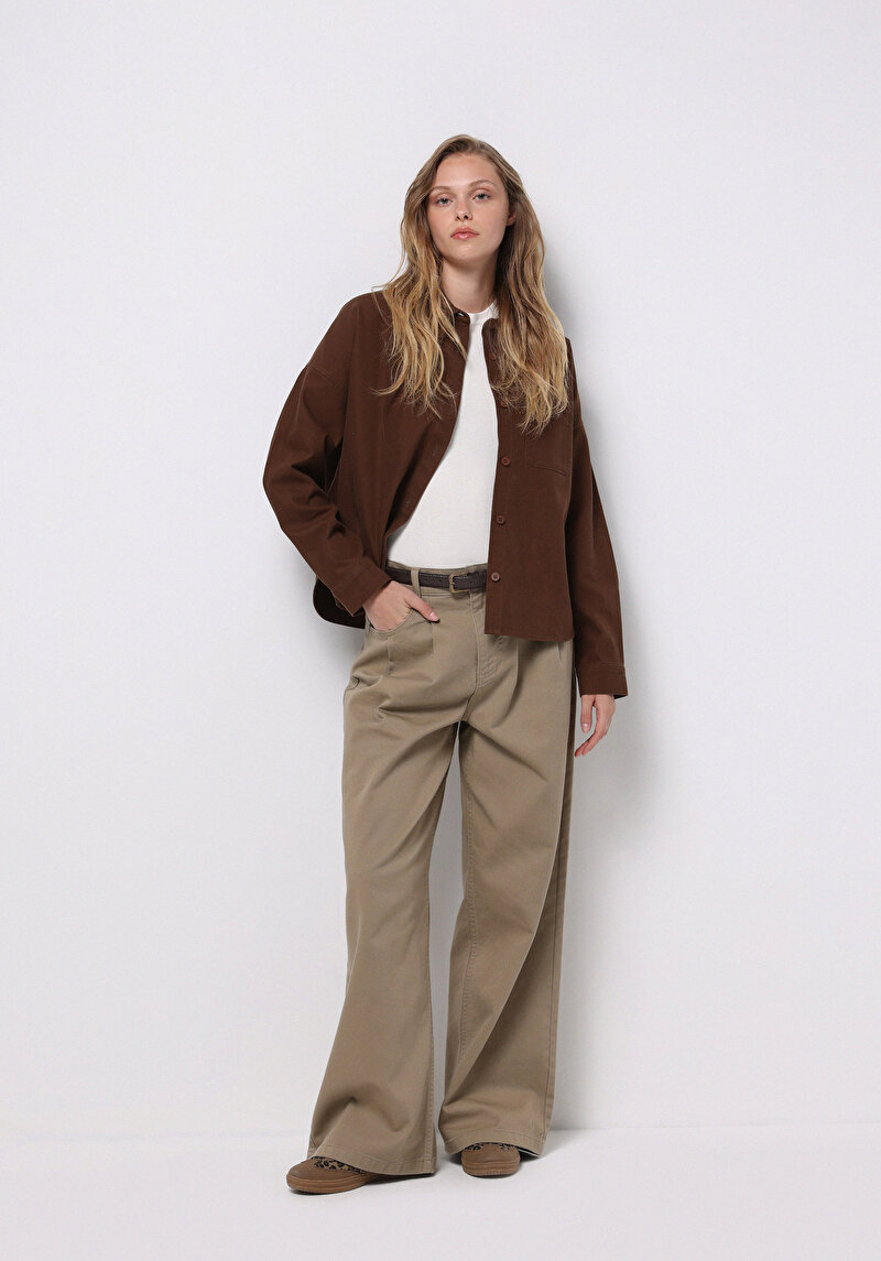 Показати інформацію про Сорочка З Довгим Рукавом Жіноча Коричнева  Cl1076671