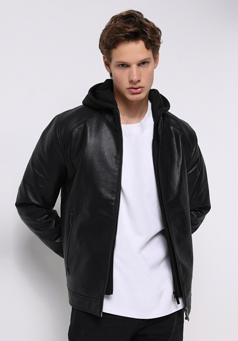 Зображення Куртка З Еко-шкіри Чоловіча Чорна Cl1076180