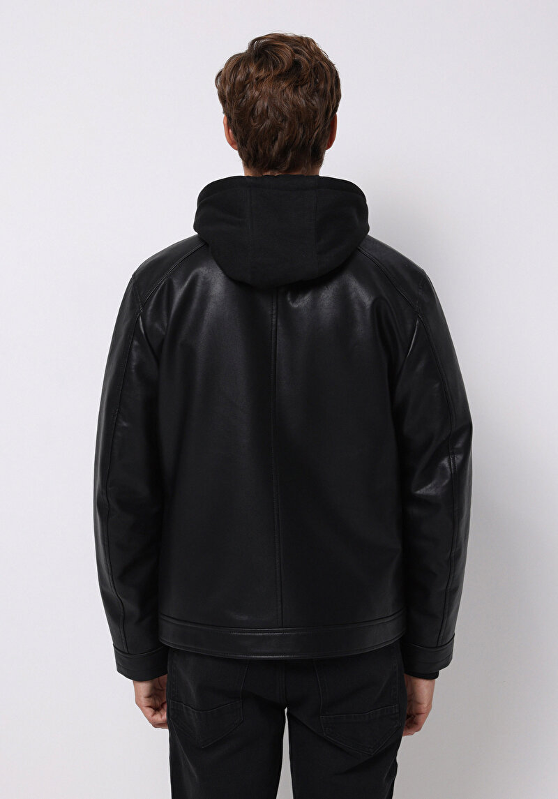 Показати інформацію про Куртка З Еко-шкіри Чоловіча Чорна  Cl1076180