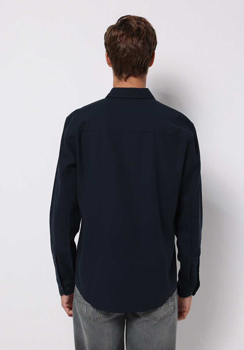 Показати інформацію про Сорочка З Довгим Рукавом Чоловіча Синя  Cl1076727