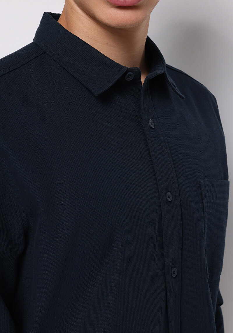 Показати інформацію про Сорочка З Довгим Рукавом Чоловіча Синя  Cl1076727