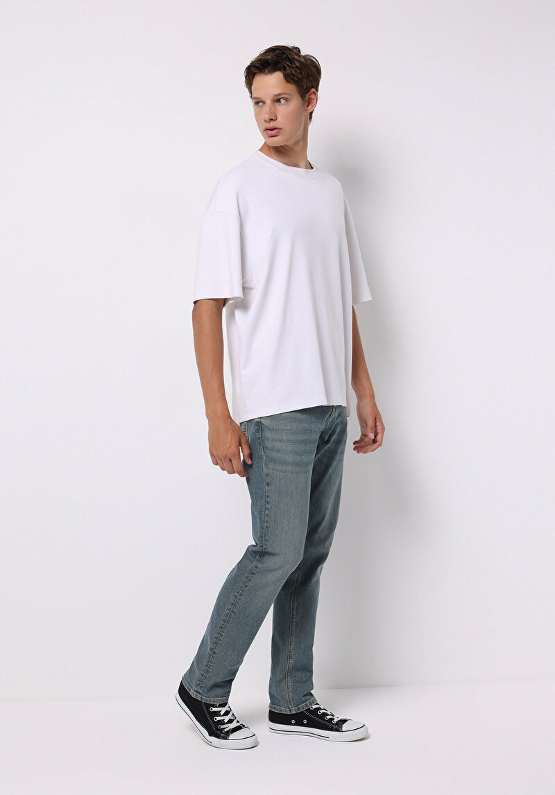 Зображення 044 Karl Джинси Чоловічі Блакитні Прямого Крою Cl1076823