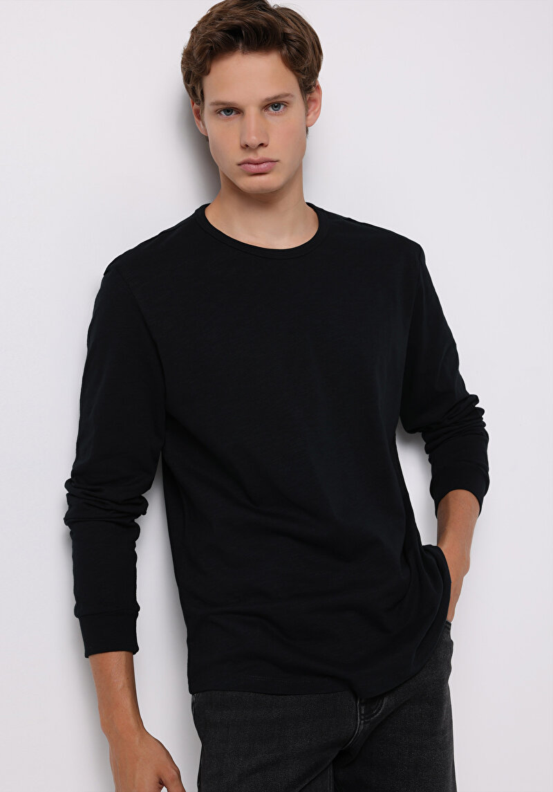 Зображення Футболка З Довгим Рукавом Чоловіча Чорна  Cl1076432