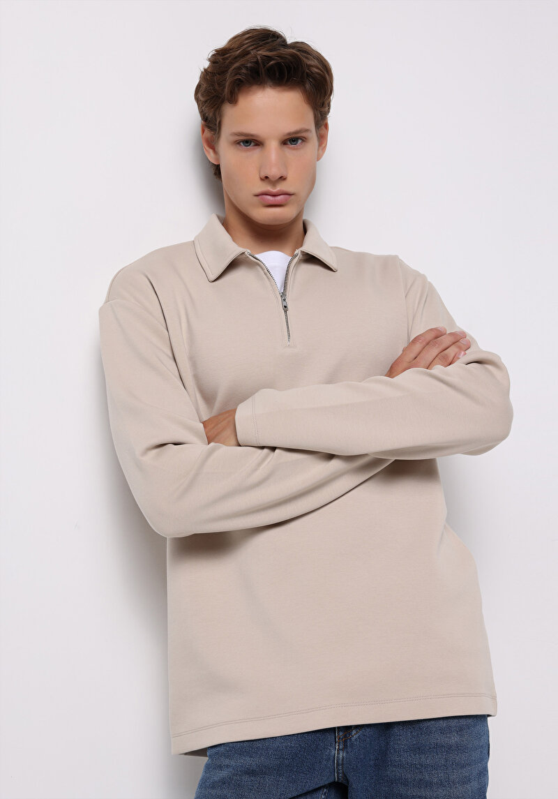 Зображення Футболка З Довгим Рукавом Чоловіча Бежева  Cl1077104