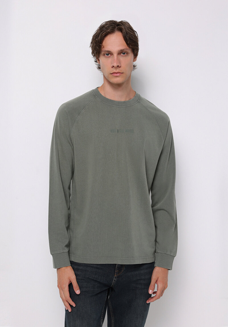 Зображення Футболка З Довгим Рукавом Чоловіча Зелена  Cl1076339