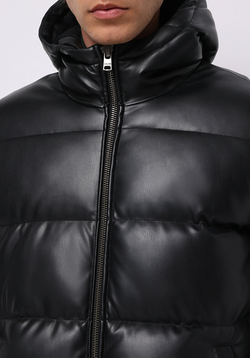 Показати інформацію про Куртка З Еко-шкіри Чоловіча Чорна  Cl1076392