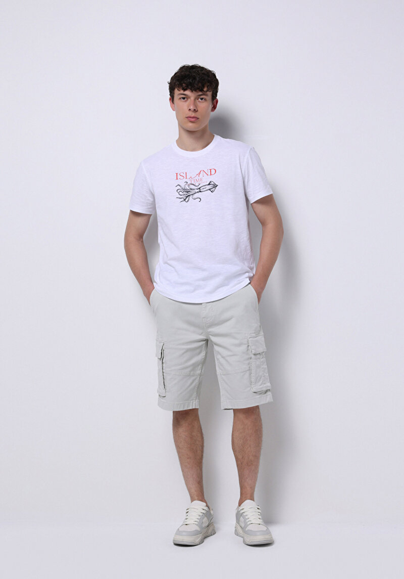 Показати інформацію про Футболка З Коротким Рукавом Чоловіча Біла  Cl1074201