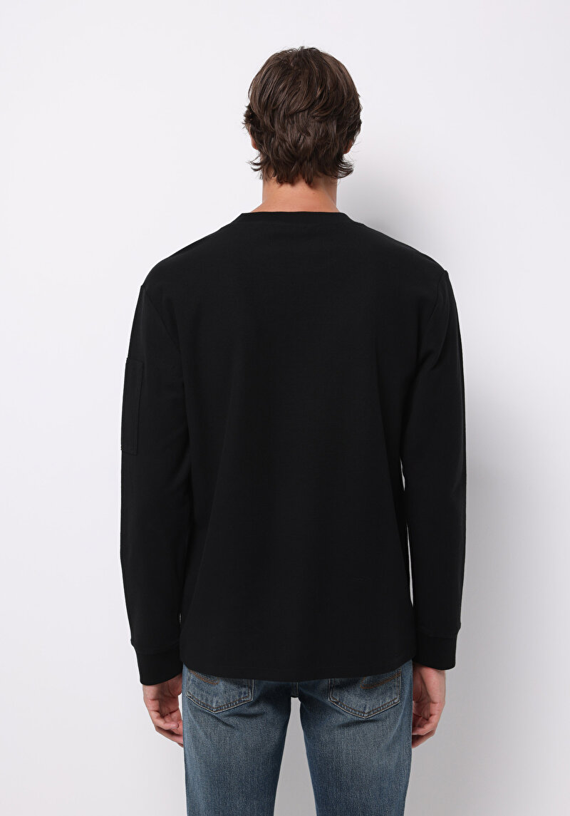 Показати інформацію про Футболка З Довгим Рукавом Чоловіча Чорна  Cl1075344