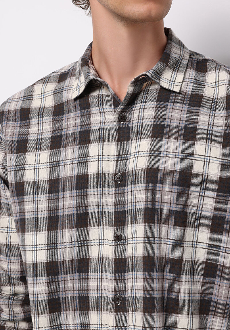 Зображення Сорочка З Довгим Рукавом Чоловіча Коричнева Cl1076277