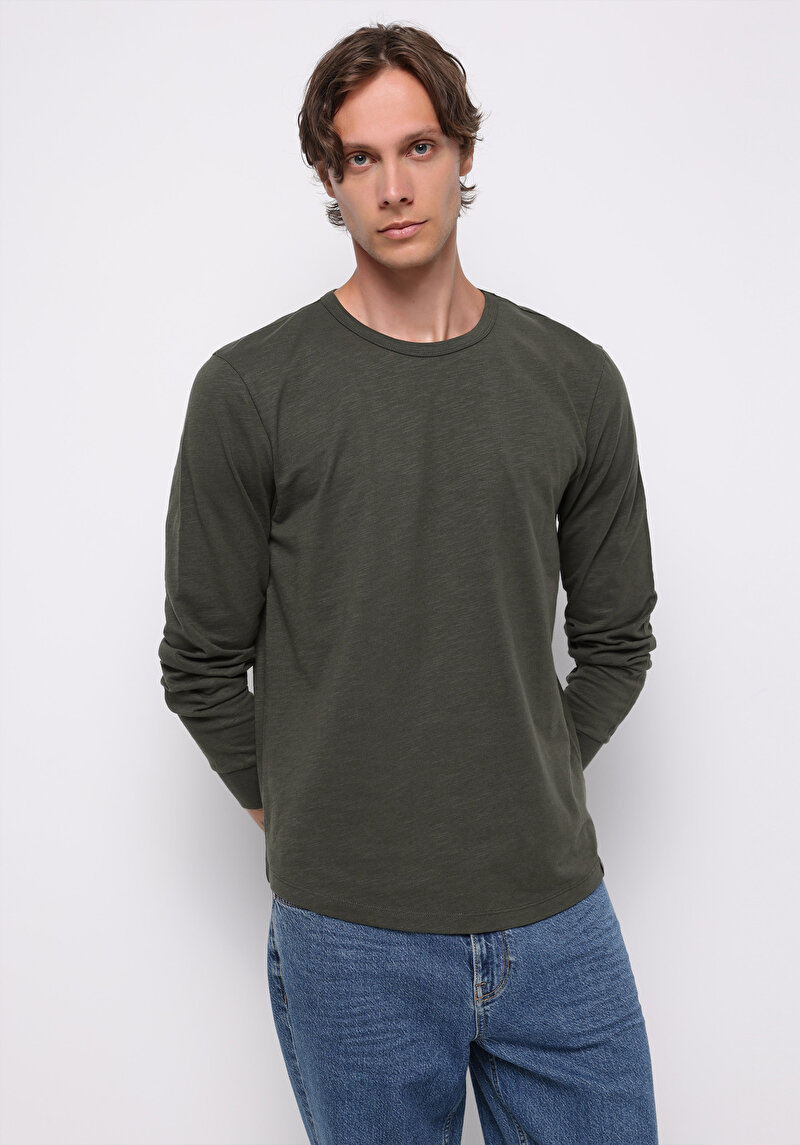 Зображення Футболка З Довгим Рукавом Чоловіча Зелена  Cl1076432