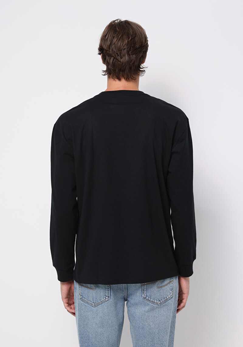 Показати інформацію про Футболка З Довгим Рукавом Чоловіча Чорна  Cl1076435