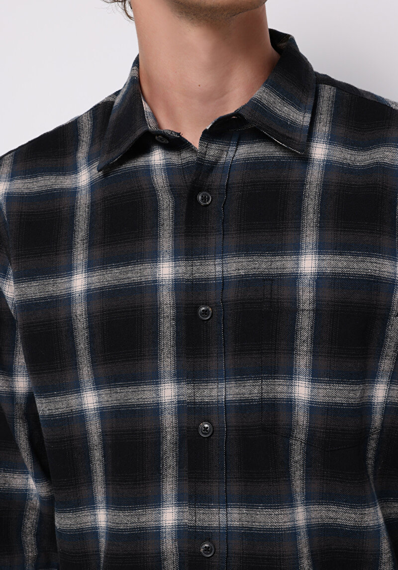 Показати інформацію про Сорочка З Довгим Рукавом Чоловіча Синя  Cl1076515