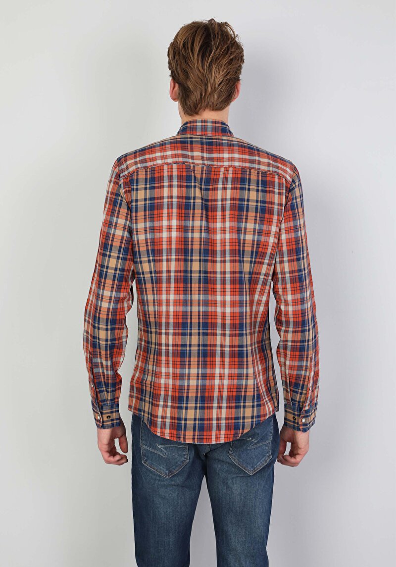 Показати інформацію про Сорочка З Довгим Рукавом Чоловіча Помаранчева  Cl1047335