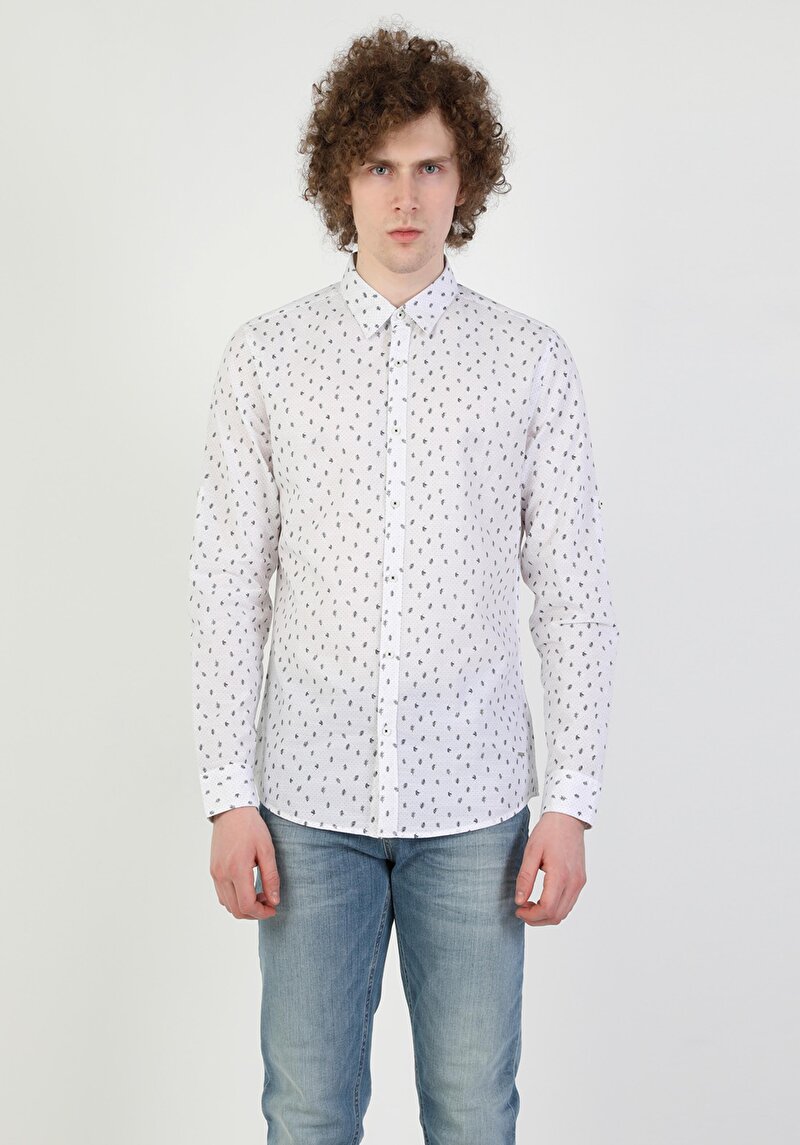 Показати інформацію про Сорочка З Довгим Рукавом Чоловіча Біла  Cl1049052