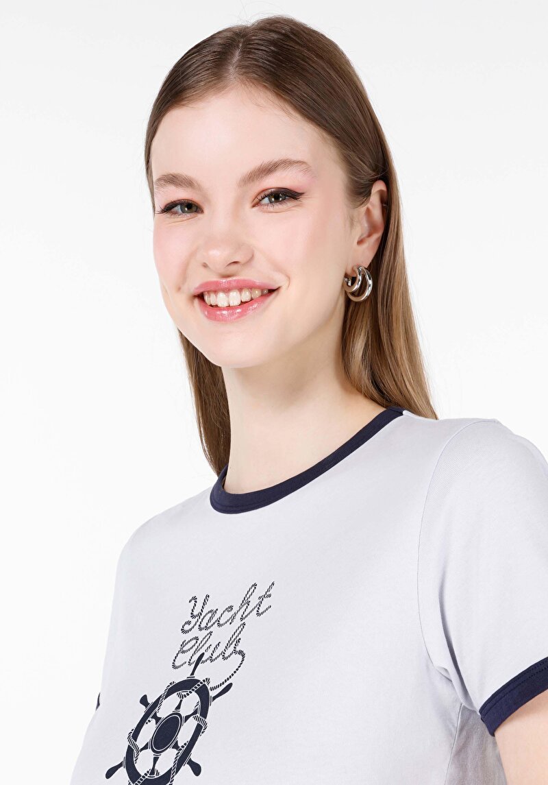 Показати інформацію про Футболка З Коротким Рукавом Жіноча Блакитна  Cl1063990