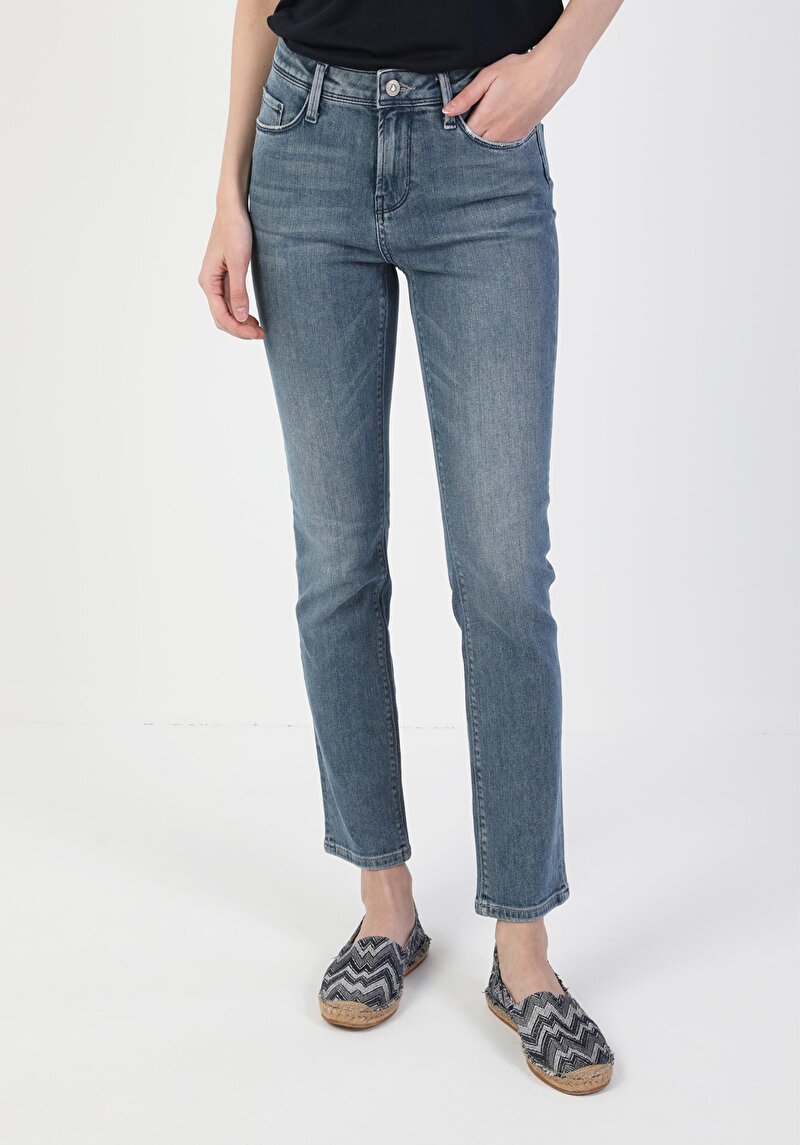 Зображення 703 Carla Джинси Жіночі Блакитні Вузького Крою Cl1049664