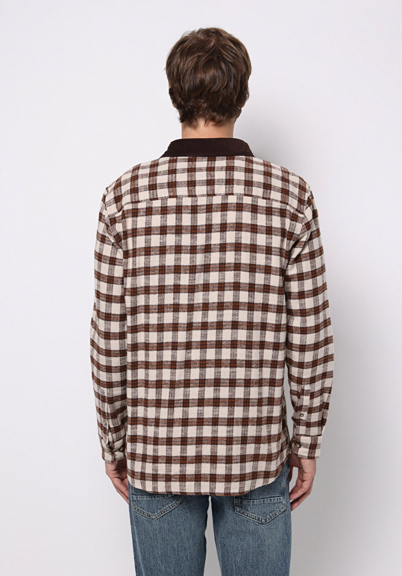 Показати інформацію про Сорочка З Довгим Рукавом Чоловіча Коричнева  Cl1077329