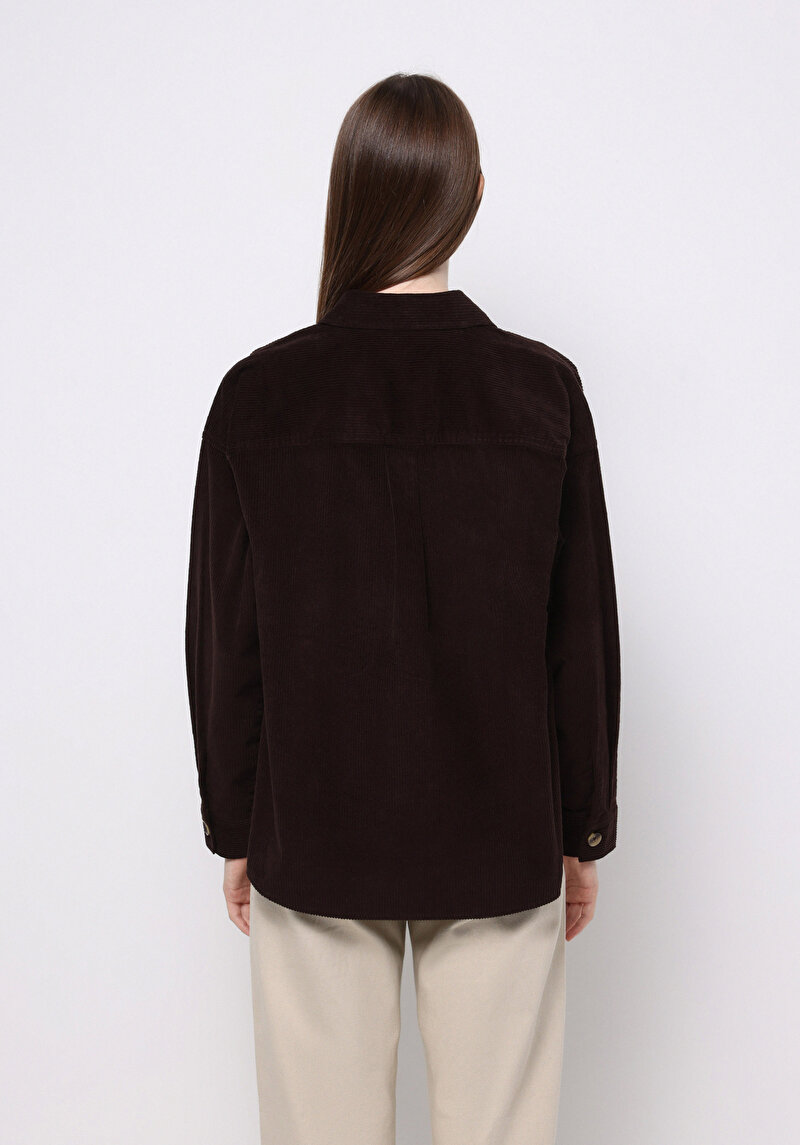 Показати інформацію про Сорочка З Довгим Рукавом Жіноча Коричнева  Cl1076226