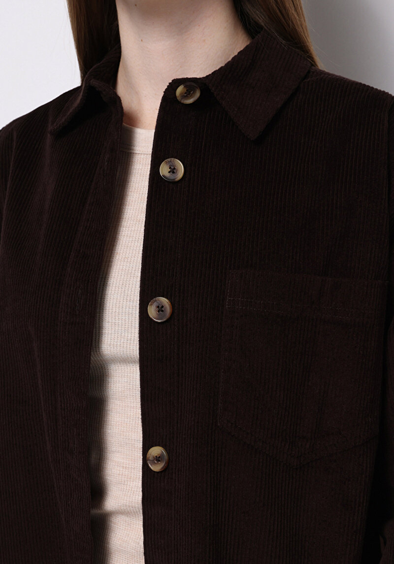 Показати інформацію про Сорочка З Довгим Рукавом Жіноча Коричнева  Cl1076226