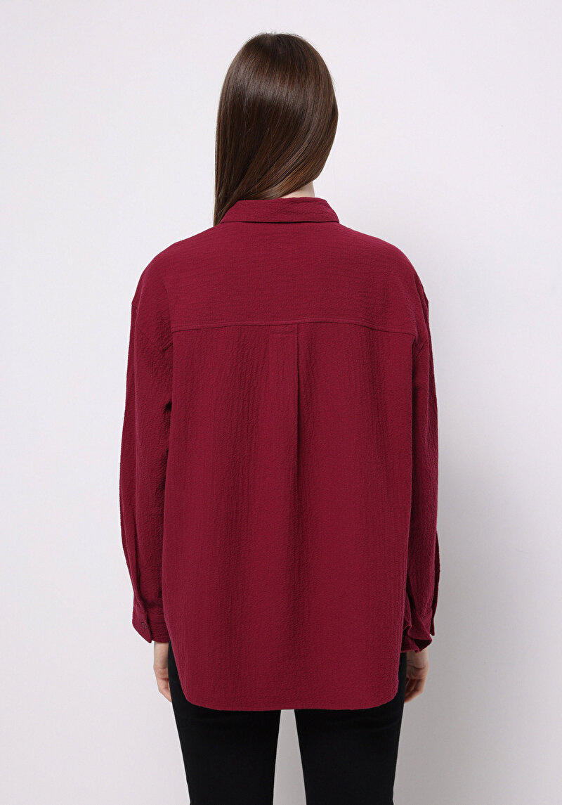 Показати інформацію про Сорочка З Довгим Рукавом Жіноча Бордова  Cl1077307