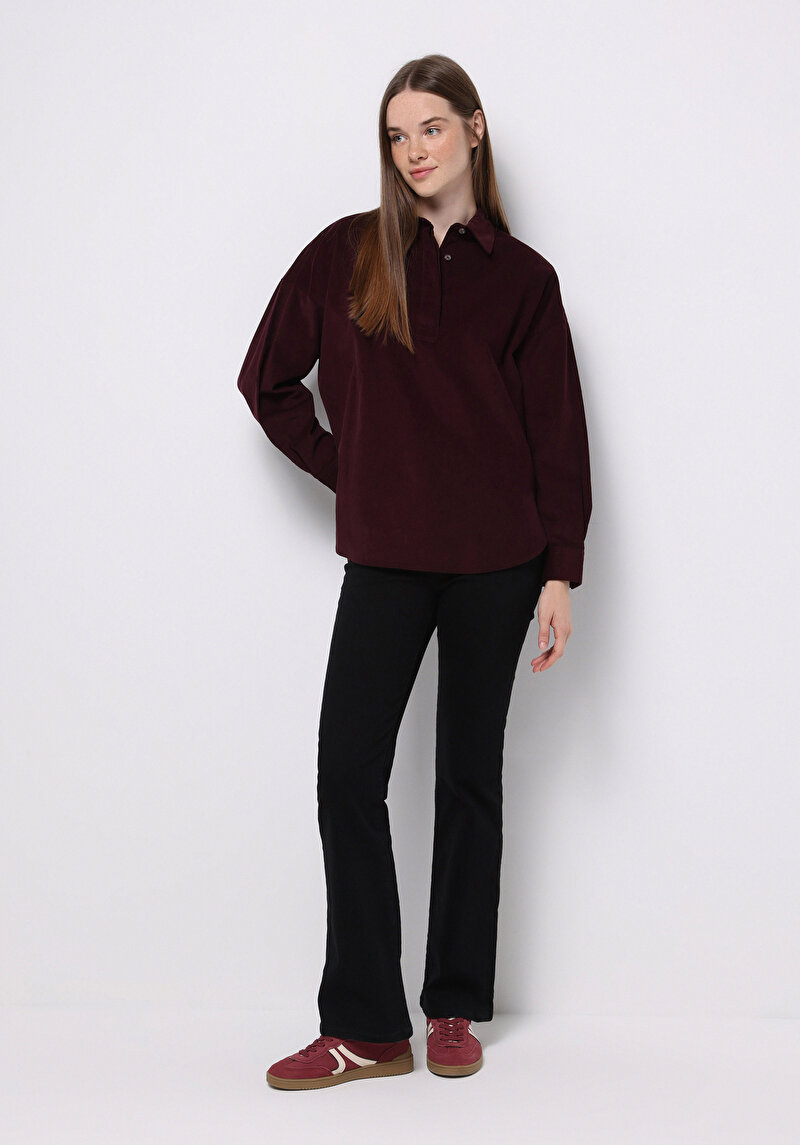Показати інформацію про Сорочка З Довгим Рукавом Жіноча Бордова  Cl1077327