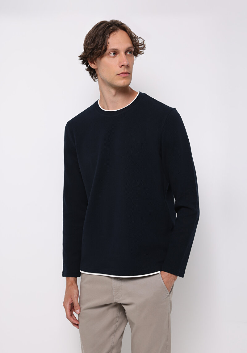 Зображення Футболка З Довгим Рукавом Чоловіча Синя  Cl1076433