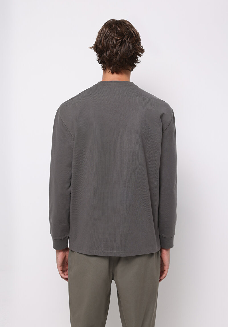 Показати інформацію про Футболка З Довгим Рукавом Чоловіча Сіра  Cl1076435