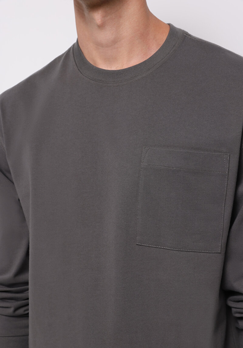 Показати інформацію про Футболка З Довгим Рукавом Чоловіча Сіра  Cl1076435