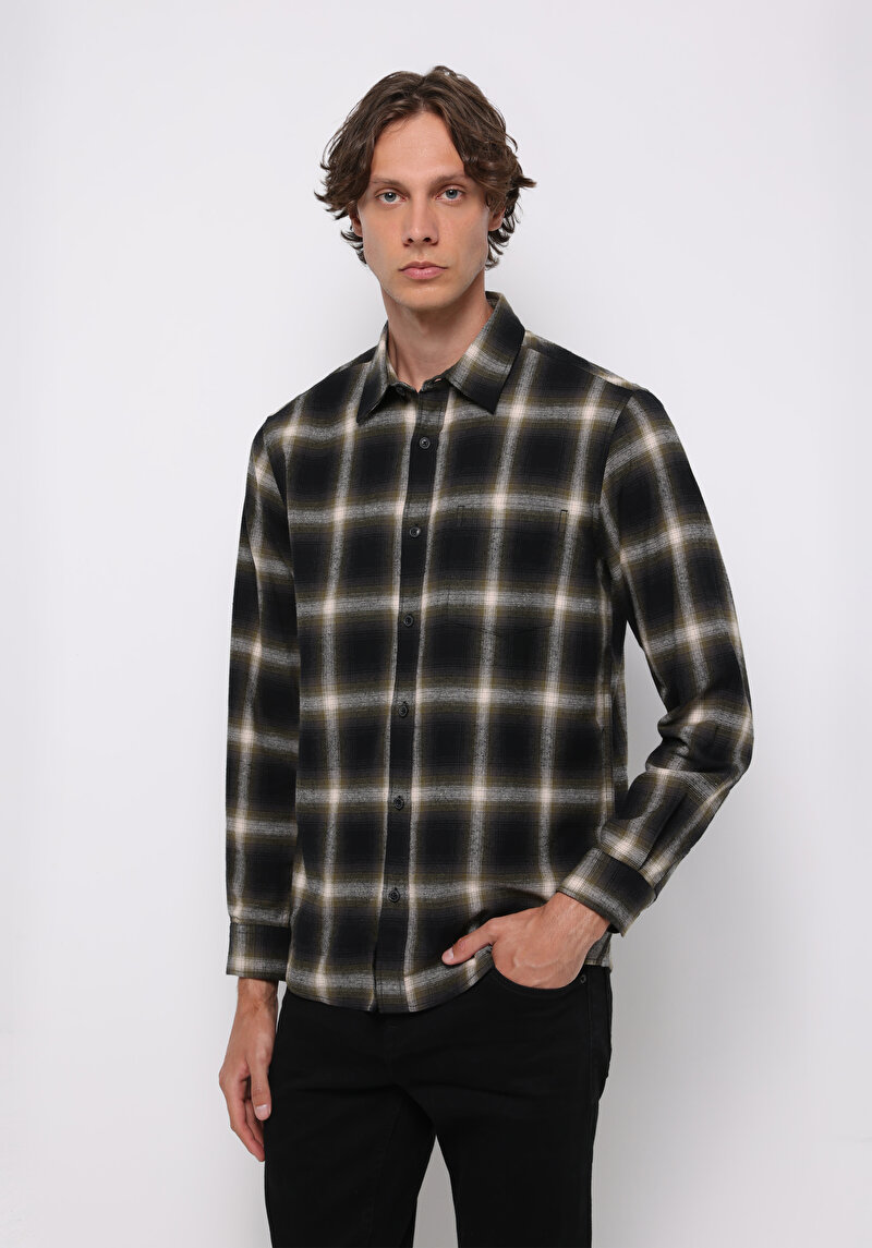 Зображення Сорочка З Довгим Рукавом Чоловіча Зелена  Cl1076515