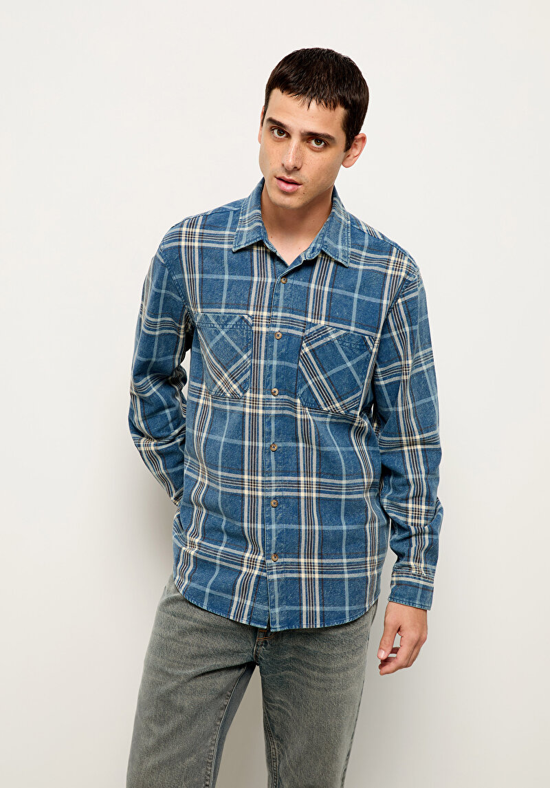 Зображення Сорочка З Довгим Рукавом Чоловіча Блакитна  Cl1076500