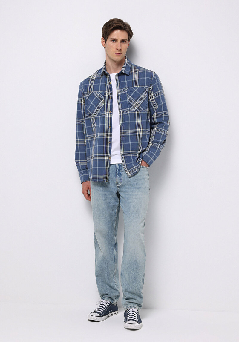 Зображення Сорочка З Довгим Рукавом Чоловіча Блакитна Cl1076500