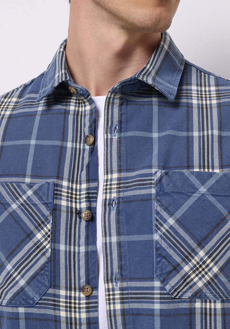 Показати інформацію про Сорочка З Довгим Рукавом Чоловіча Блакитна  Cl1076500