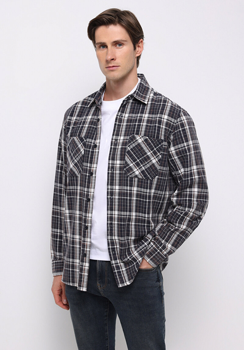 Зображення Сорочка З Довгим Рукавом Чоловіча Синя  Cl1076524