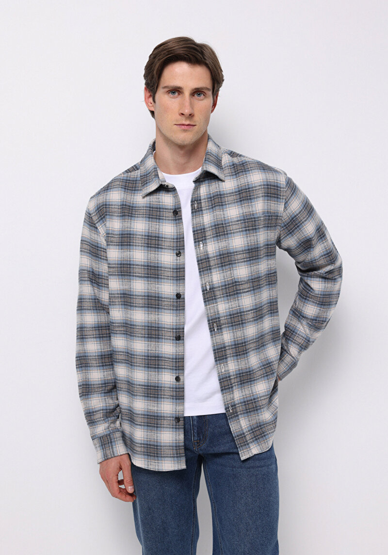 Зображення Сорочка З Довгим Рукавом Чоловіча Блакитна  Cl1076720