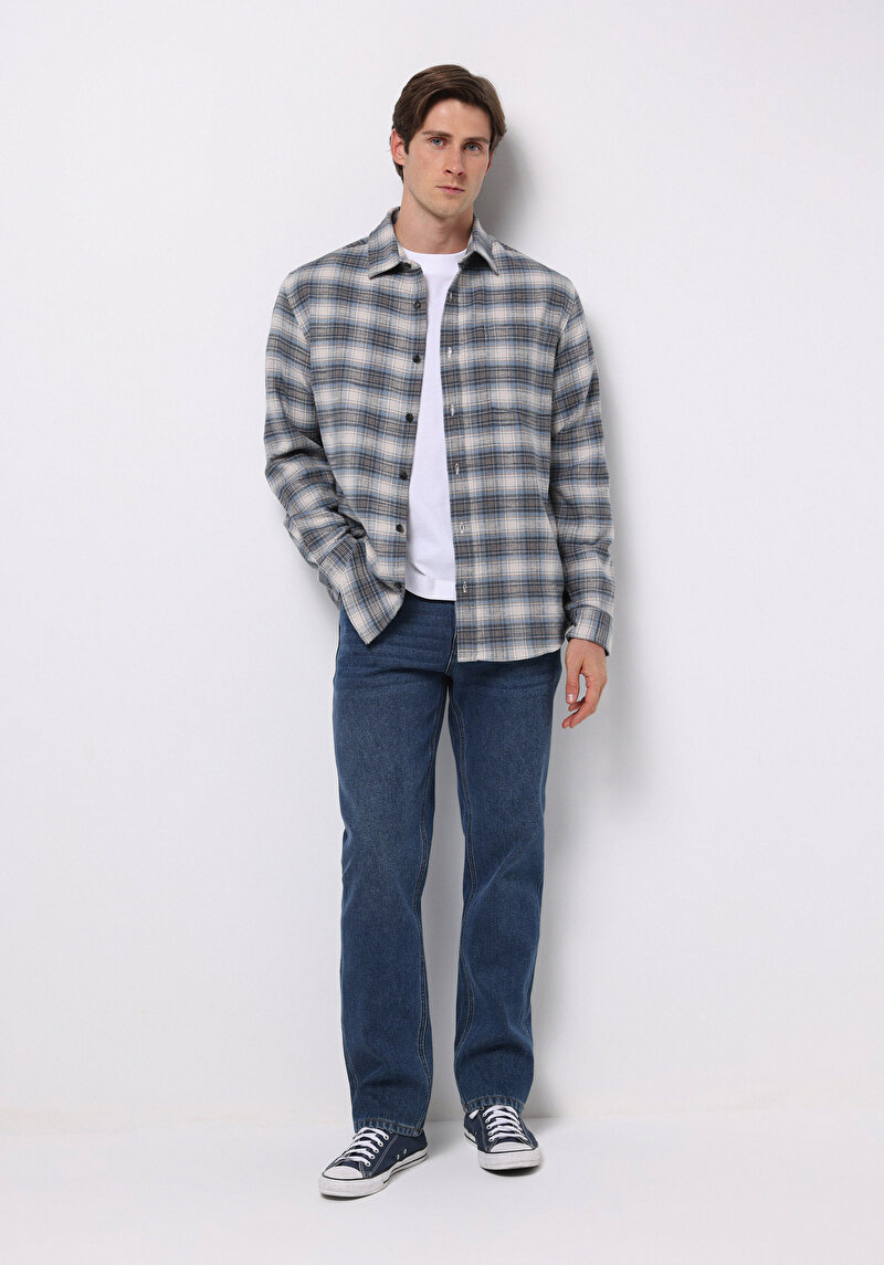 Зображення Сорочка З Довгим Рукавом Чоловіча Блакитна Cl1076720