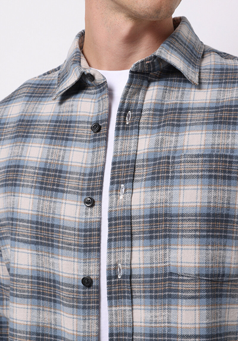 Зображення Сорочка З Довгим Рукавом Чоловіча Блакитна Cl1076720