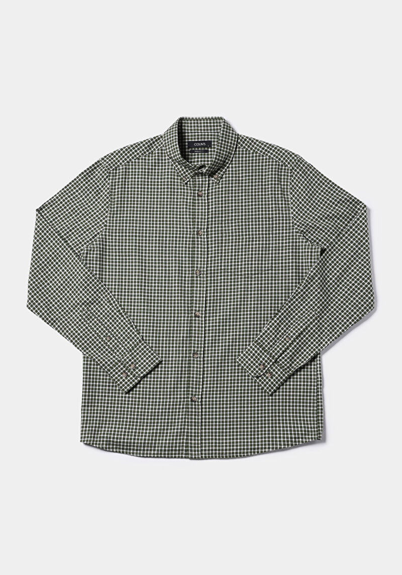 Показати інформацію про Сорочка З Довгим Рукавом Чоловіча Зелена  Cl1065591