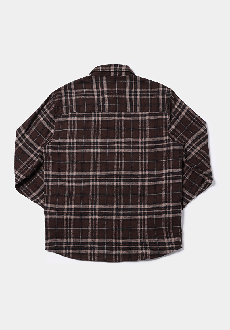 Показати інформацію про Сорочка З Довгим Рукавом Чоловіча Коричнева  Cl1076281