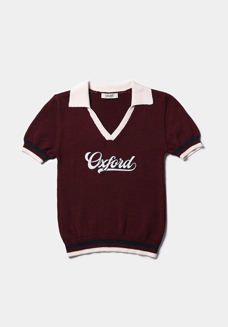 Показати інформацію про Светр Із Коротким Рукавом Жіночий Бордовий  Cl1075511