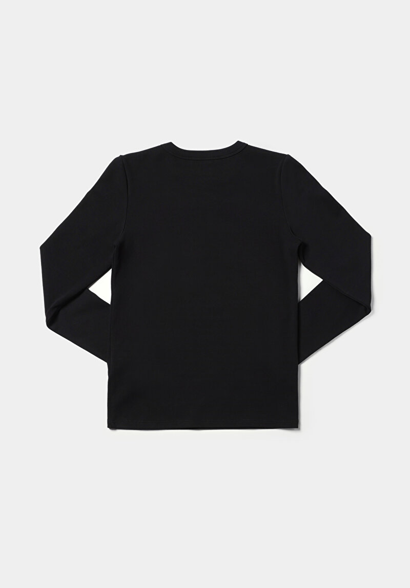 Показати інформацію про Футболка З Довгим Рукавом Жіноча Чорна  Cl1076452