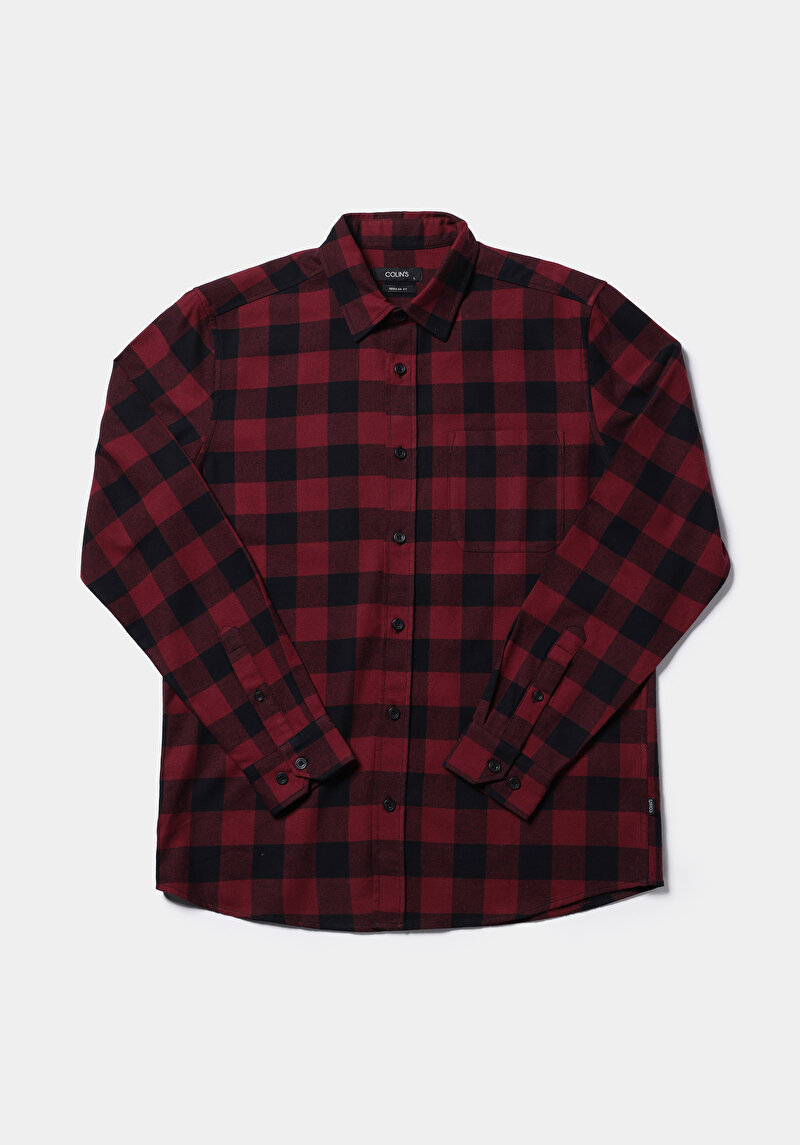 Показати інформацію про Сорочка З Довгим Рукавом Чоловіча Бордова  Cl1077585