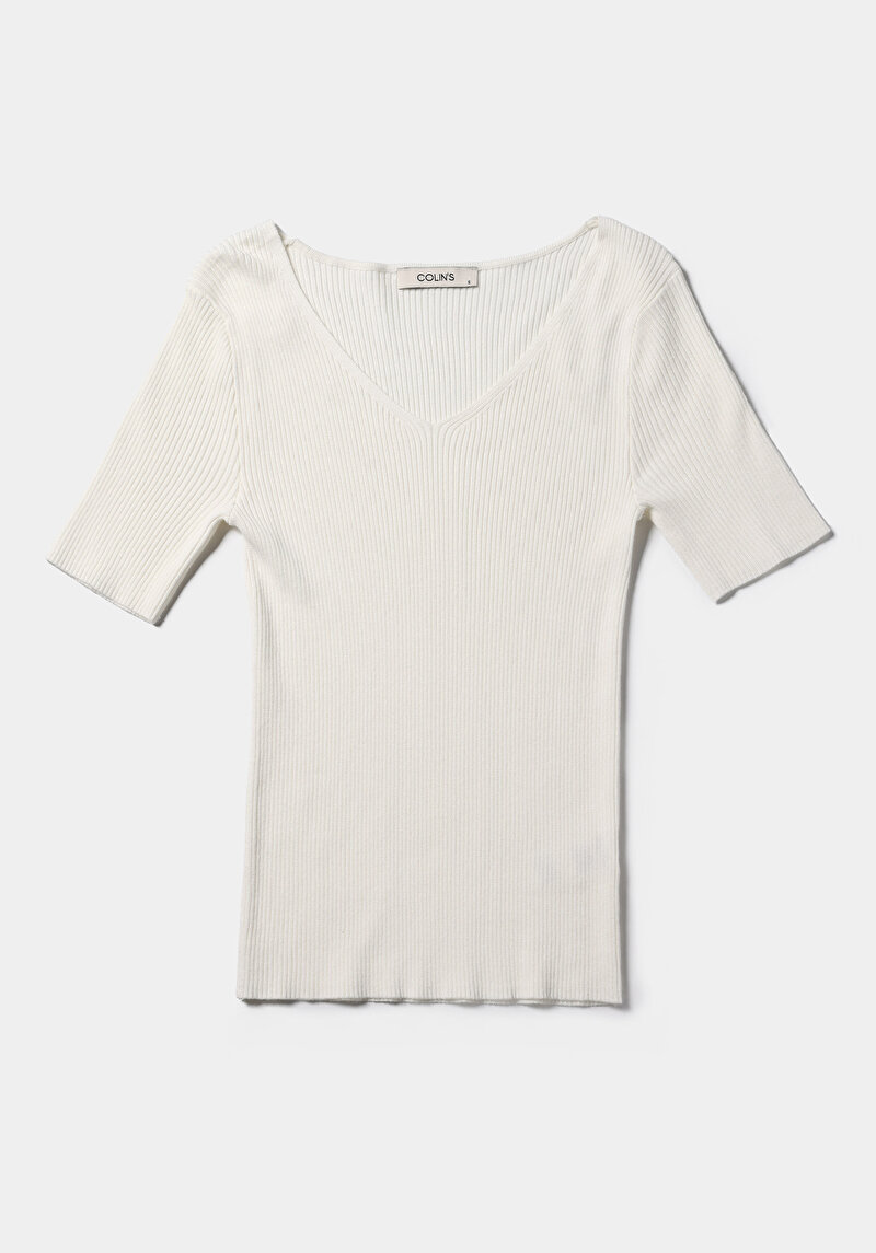 Показати інформацію про Светр Із Коротким Рукавом Жіночий Білий  Cl1075688