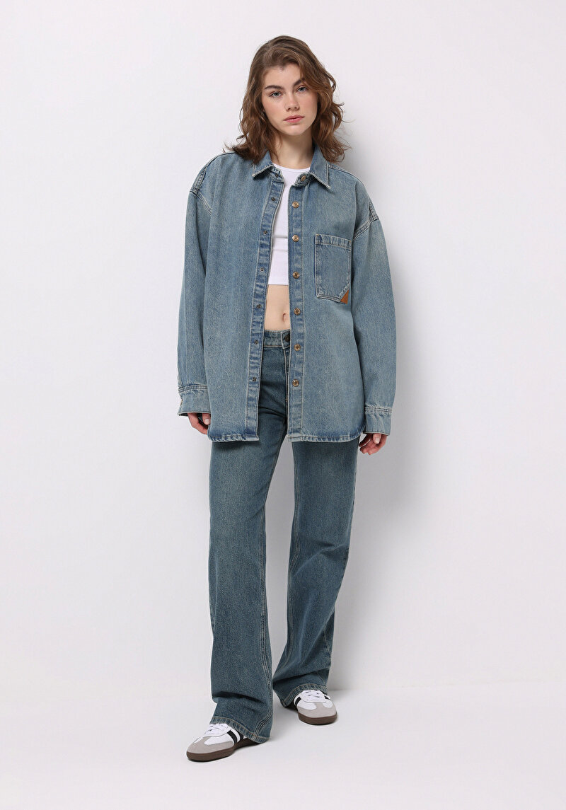 Зображення Джинси Жіночі Блакитні Прямого Крою Cl1077128