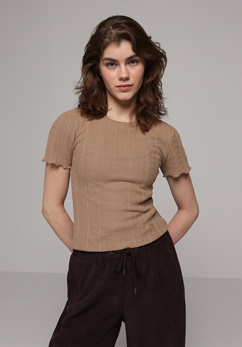 Зображення Светр Із Коротким Рукавом Жіночий Коричневий  Cl1077736