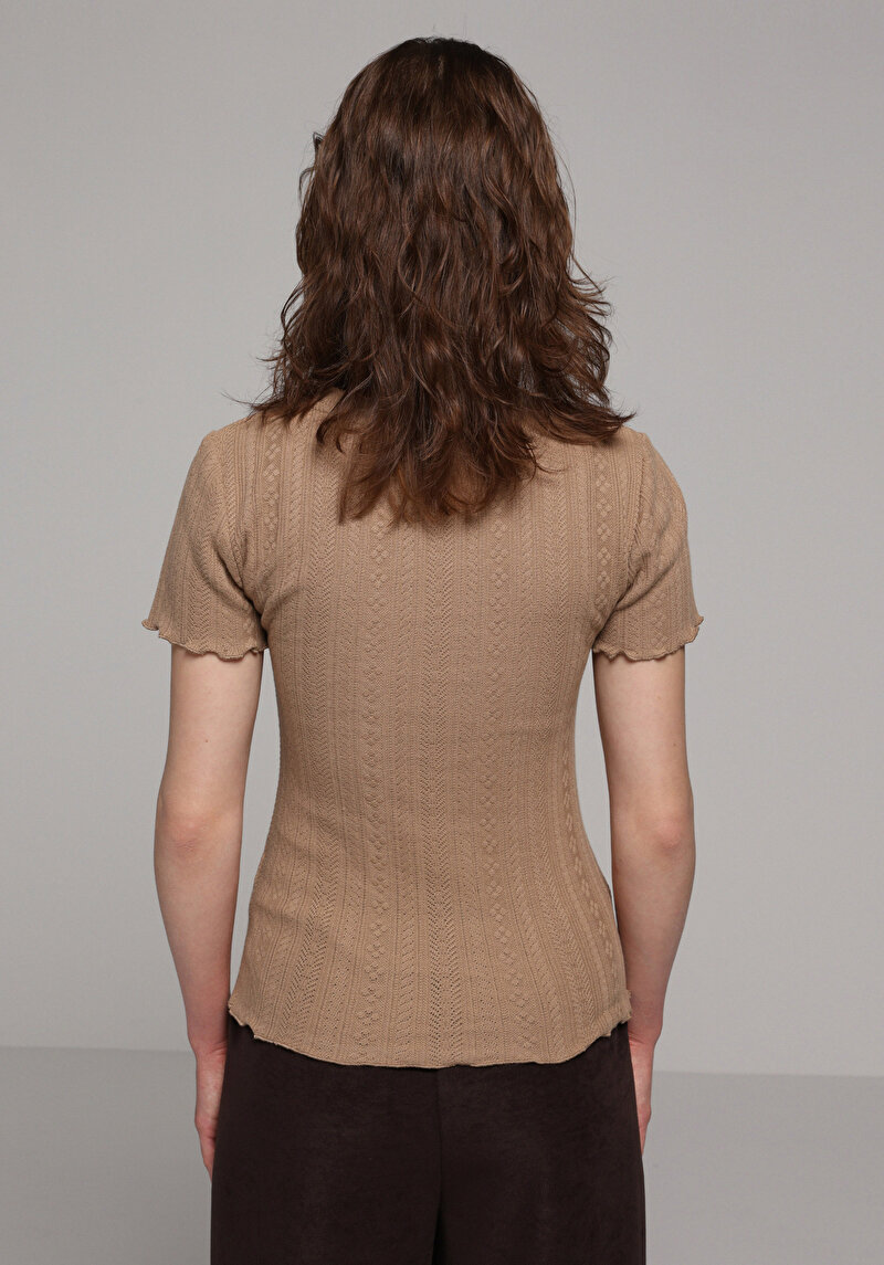 Показати інформацію про Светр Із Коротким Рукавом Жіночий Коричневий  Cl1077736