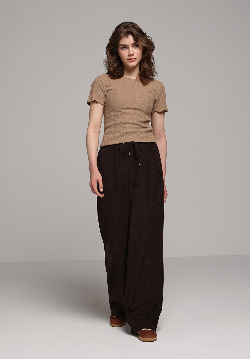 Показати інформацію про Светр Із Коротким Рукавом Жіночий Коричневий  Cl1077736