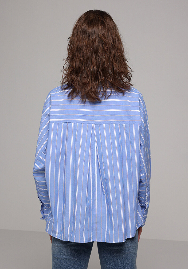 Зображення Сорочка З Довгим Рукавом Жіноча Блакитна