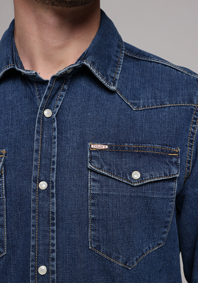 Зображення Сорочка З Довгим Рукавом Чоловіча Блакитна Cl1078428