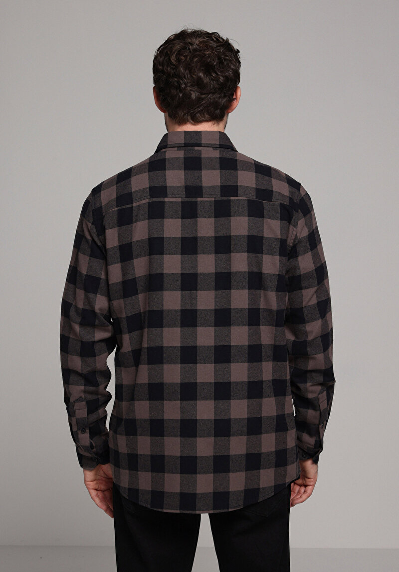 Зображення Сорочка З Довгим Рукавом Чоловіча Коричнева Cl1077585